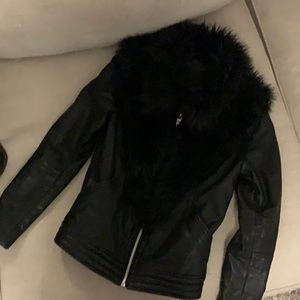 Blank NYC Leather Jacket w Fur Color